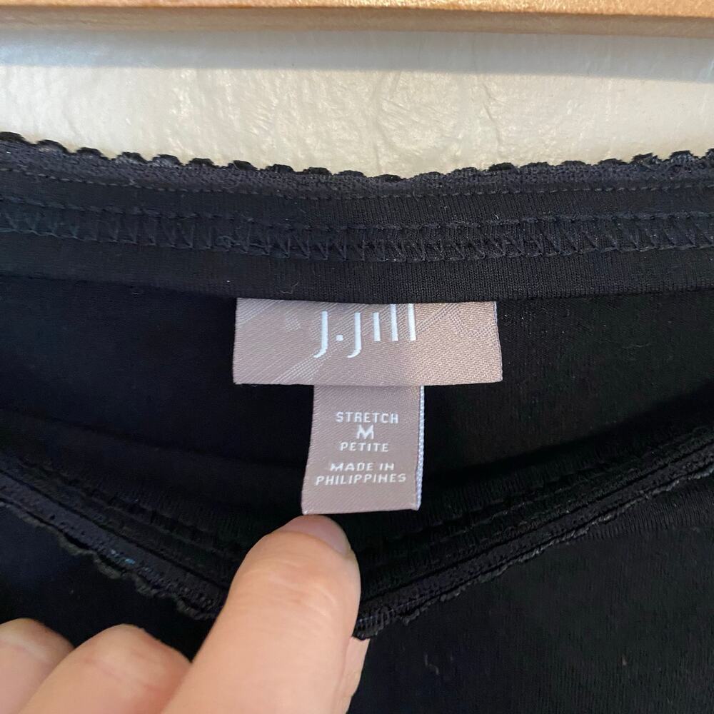 J.Jill Skirt Size Medium Petite Stretch Black Career Work Elastic Waist Pull On - Picture 3 of 4